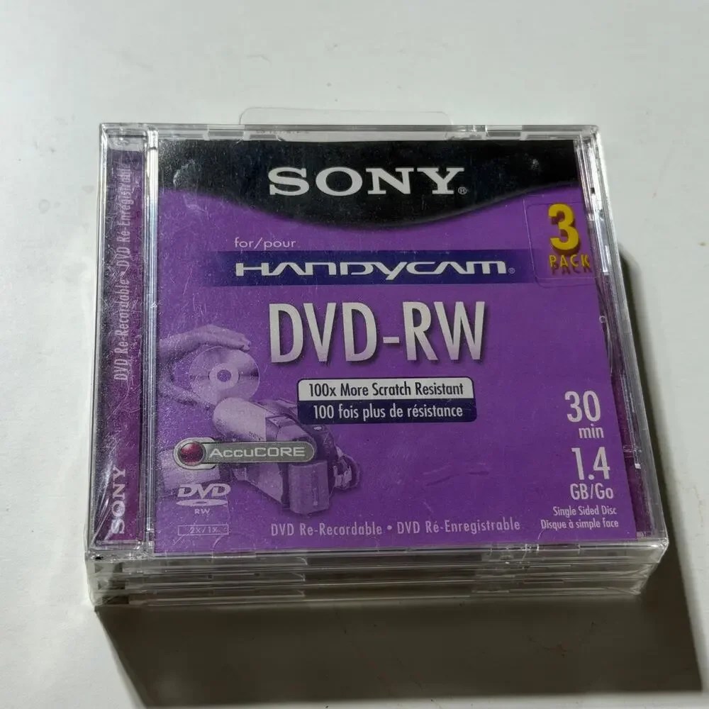 Sony Handycam DVD RW 3 Pack Mini Discs 1.4GB 30 Min Sealed DMW30L2